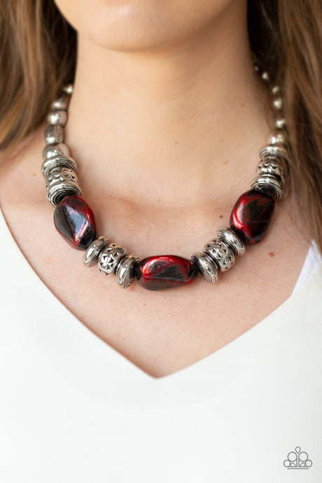 Paparazzi ~ Colorfully Confident ~ Red Necklace Set