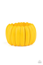 Load image into Gallery viewer, Paparazzi ~ Colorfully Congo ~ Yellow Wooden Bracelet with Stretchy Bands