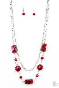 Paparazzi ~ Colorfully Cosmopolitan ~ Red Necklace Set