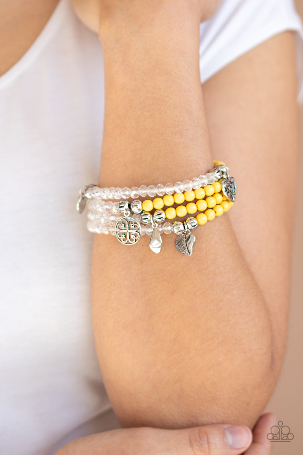 Paparazzi ~ Colorfully Cupid ~ Yellow Bracelet