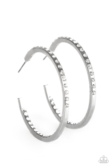 Paparazzi ~ Comin Into Money ~ White Hoop Earrings
