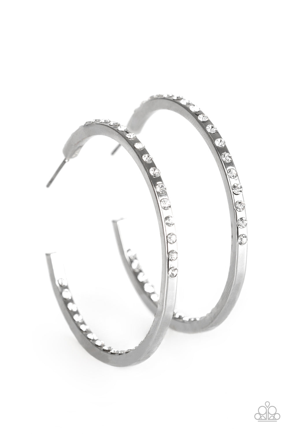 Paparazzi ~ Comin Into Money ~ White Hoop Earrings