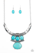 Load image into Gallery viewer, Paparazzi ~ Commander In CHIEFETTE ~ Blue Turquoise Necklace Set