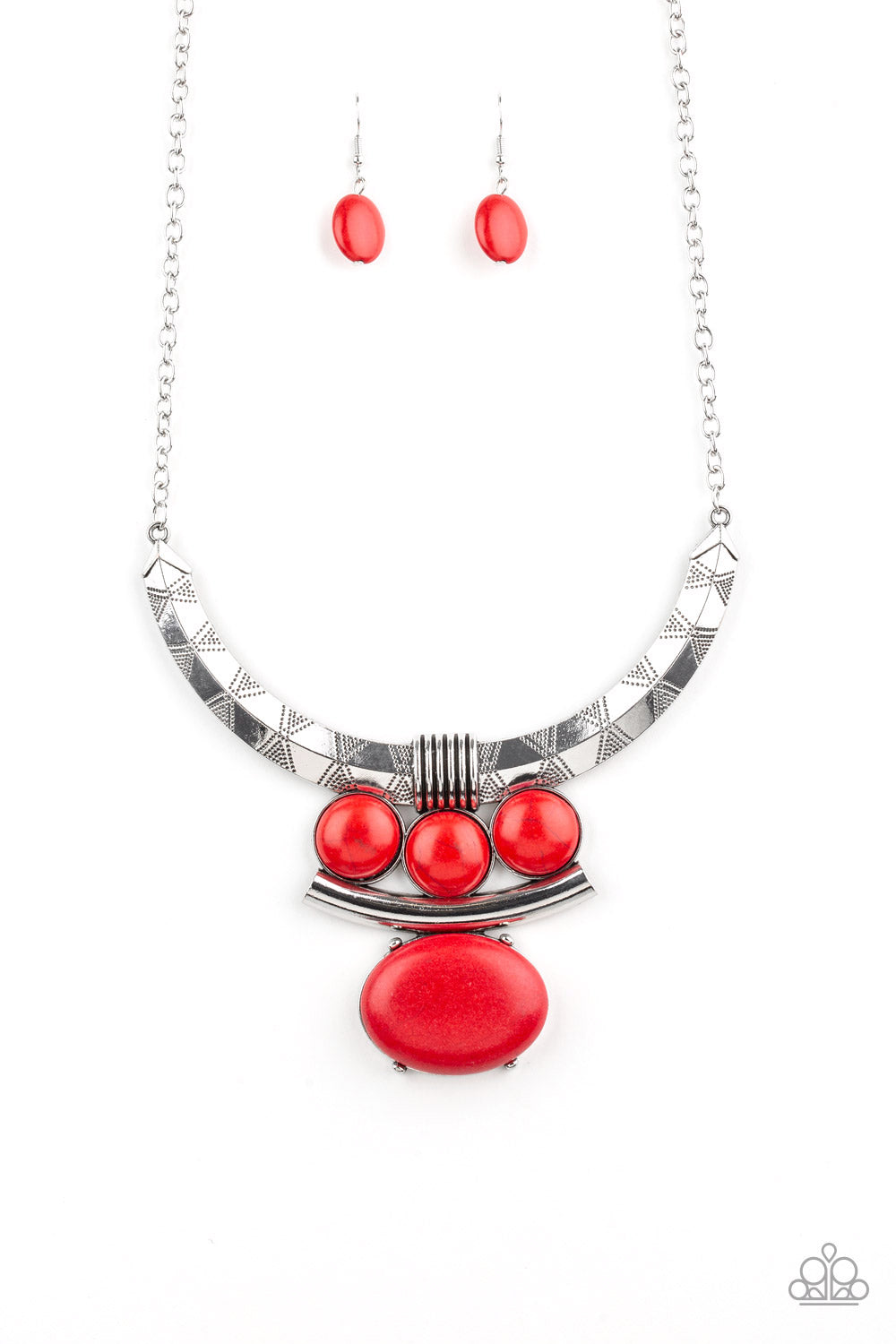 Paparazzi ~ Commander In CHIEFETTE ~ Red Necklace Set