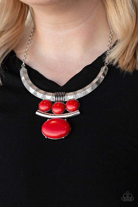 Paparazzi ~ Commander In CHIEFETTE ~ Red Necklace Set