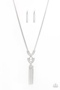 Paparazzi - Confidently Cleopatra - Silver Geometric Pendant Necklace - Klassy Jewelz Boutique