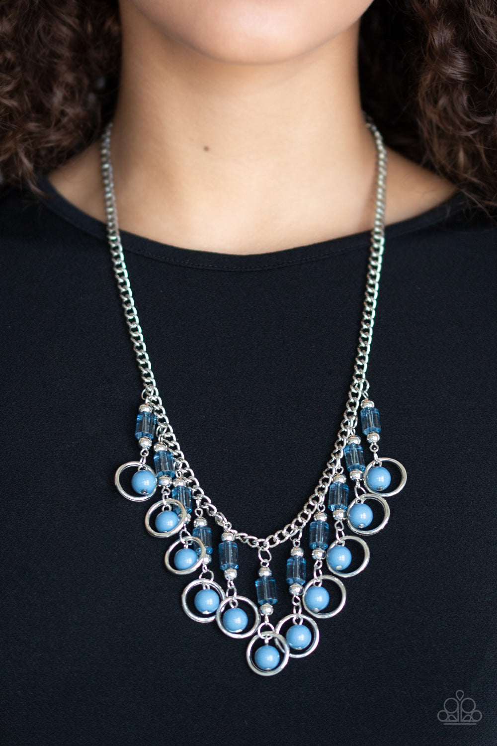 Paparazzi ~ Cool Cascade ~ Blue Necklace Set