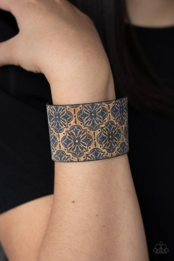 Paparazzi - Cork Culture - Blue Urban Bracelet - Klassy Jewelz Boutique