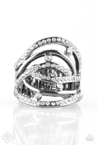 Paparazzi ~ Cosmic Compass ~ Black Ring with Stretchy Band (Fashion Fix Exclusive)
