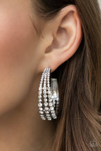 Load image into Gallery viewer, Paparazzi ~ Cosmopolitan Cool ~ White Hoop Earrings