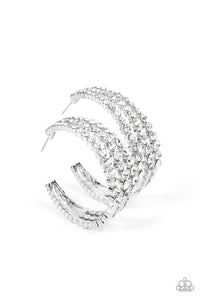 Paparazzi ~ Cosmopolitan Cool ~ White Hoop Earrings