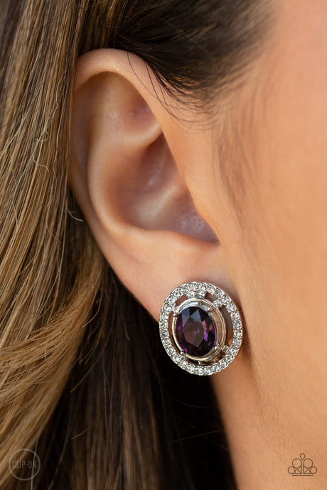 Paparazzi - Cost A Fortune - Purple Clip On Earrings - Klassy Jewelz Boutique