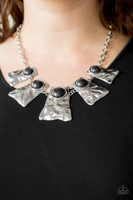 Paparazzi ~ Cougar ~ Black  Necklace Set