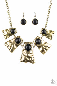 Paparazzi ~ Cougar ~ Brass Necklace Set