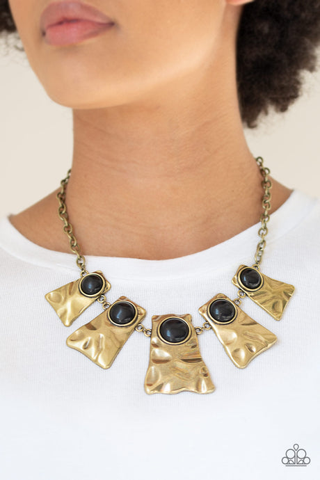 Paparazzi ~ Cougar ~ Brass Necklace Set