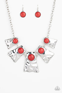 Paparazzi ~ Cougar ~ Red Necklace Set