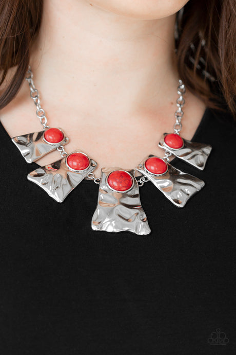 Paparazzi ~ Cougar ~ Red Necklace Set