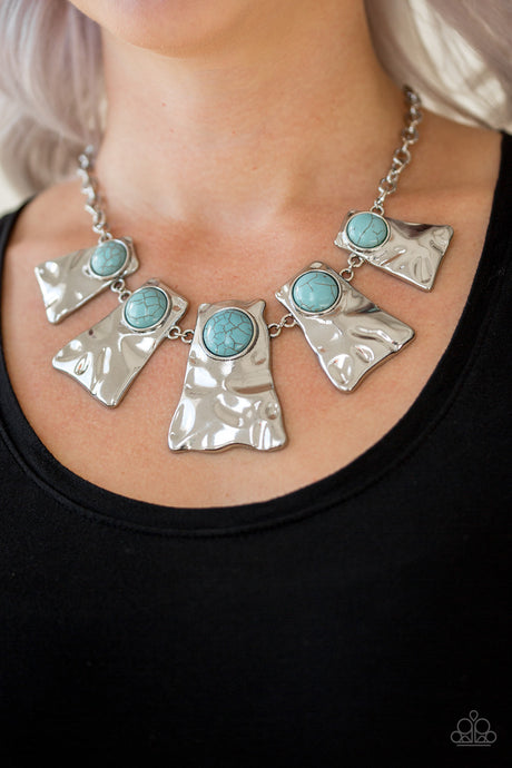 Paparazzi ~ Cougar ~ Blue Turquoise Necklace Set