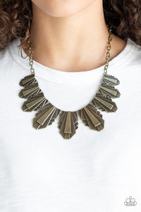 Paparazzi ~Cougar Cave ~ Brass Necklace Set