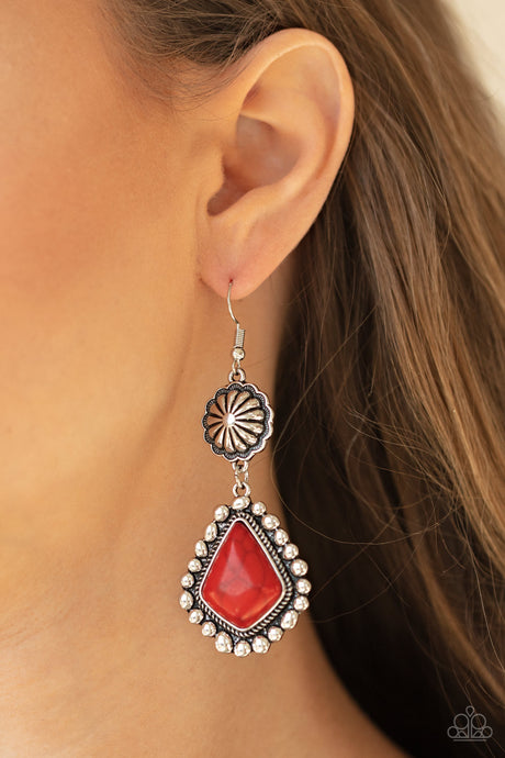 Paparazzi ~ Country Cavalier ~ Red Earrings