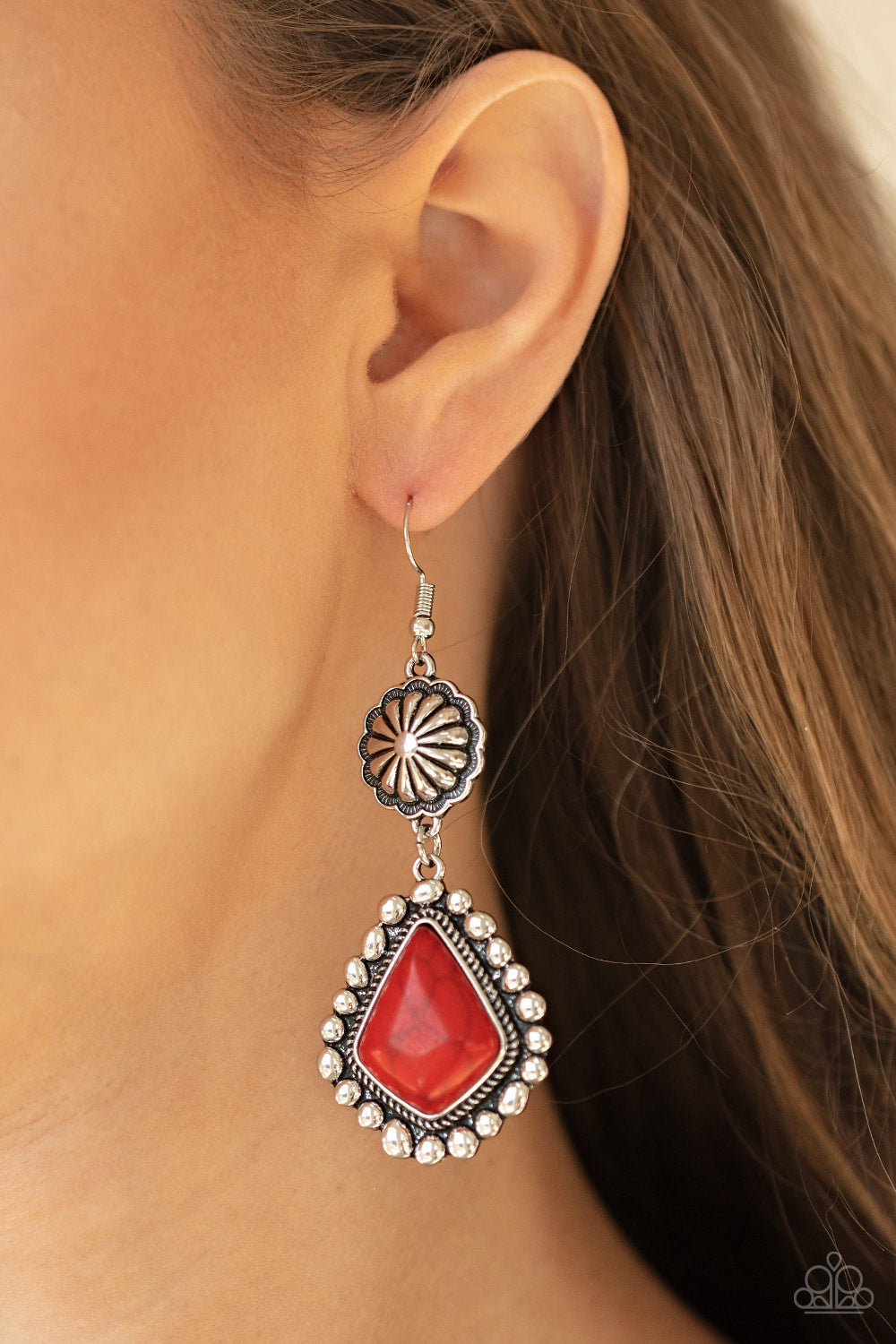 Paparazzi ~ Country Cavalier ~ Red Earrings