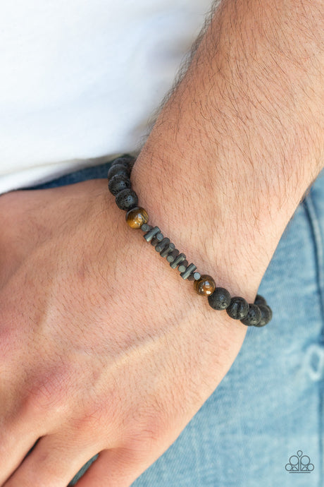 Paparazzi - Courage - Brown Beaded Urban Bracelet - Klassy Jewelz Boutique