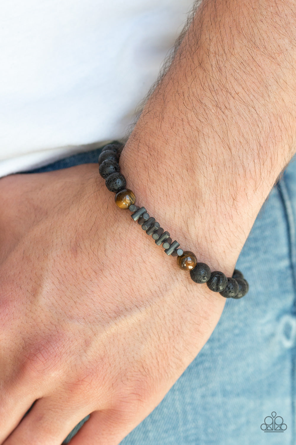 Paparazzi - Courage - Brown Beaded Urban Bracelet - Klassy Jewelz Boutique