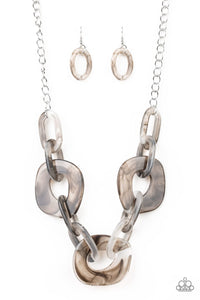 Paparazzi ~ Courageously Chromatic ~ Silver Necklace Set