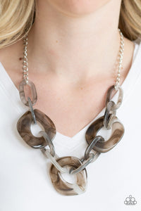 Paparazzi ~ Courageously Chromatic ~ Silver Necklace Set