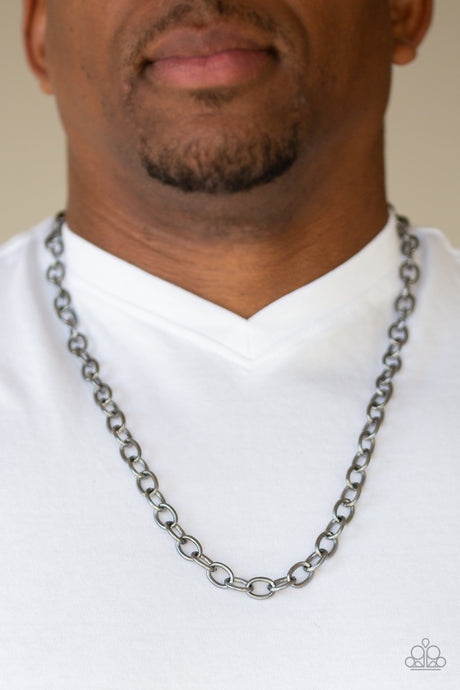 Paparazzi ~ Courtside Seats ~ Men's  Black Urban Necklace