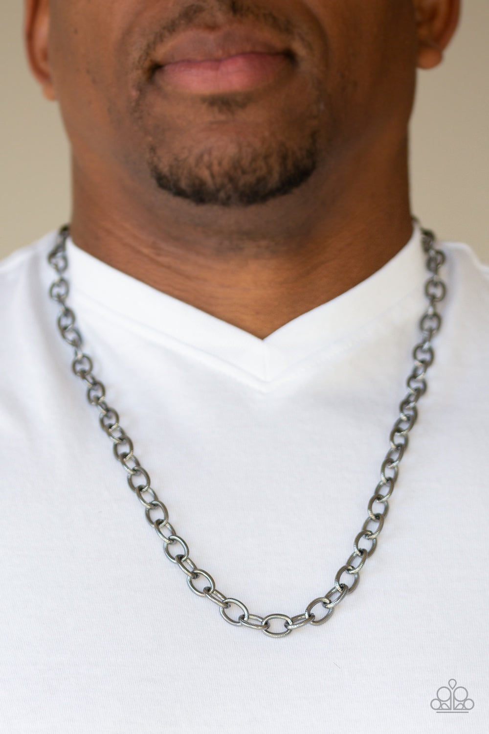 Paparazzi ~ Courtside Seats ~ Men's  Black Urban Necklace