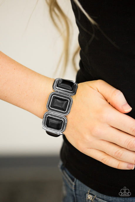 Paparazzi ~  Cowgirl Chic ~ Black Bracelet