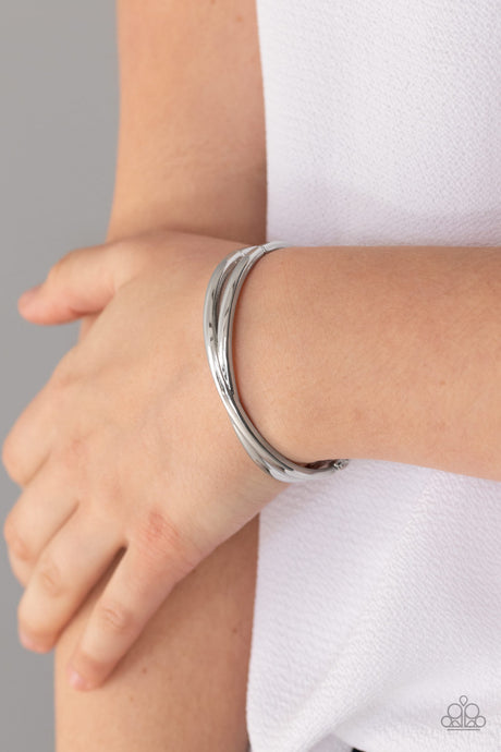 Paparazzi ~  Crossing Over ~ Silver Bracelet