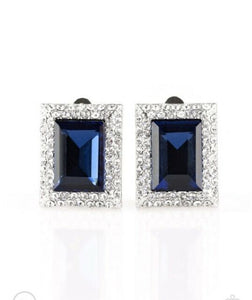 Paparazzi - Crowned Couture - Blue Clip-On Earrings - Klassy Jewelz Boutique