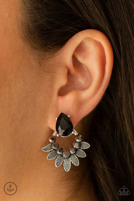 Paparazzi ~ Crystal Canopy ~ Black Double-Sided Post Earrings