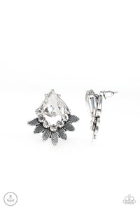 Paparazzi ~ Crystal Canopy ~ White Double-Sided Post Earrings