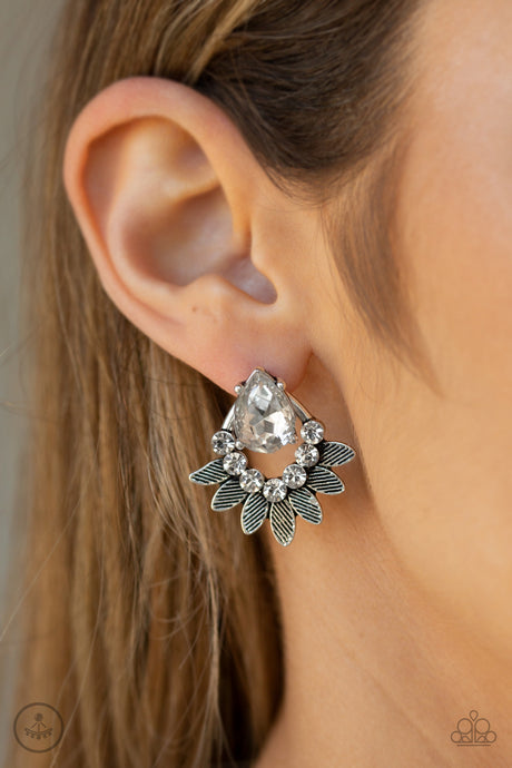 Paparazzi ~ Crystal Canopy ~ White Double-Sided Post Earrings