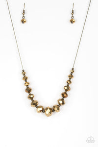 Paparazzi ~ Crystal Carriages ~ Brass Necklace Set