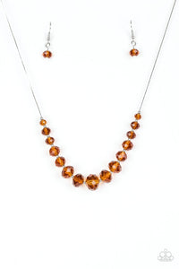 Paparazzi ~ Crystal Carriages ~ Brown Necklace Set