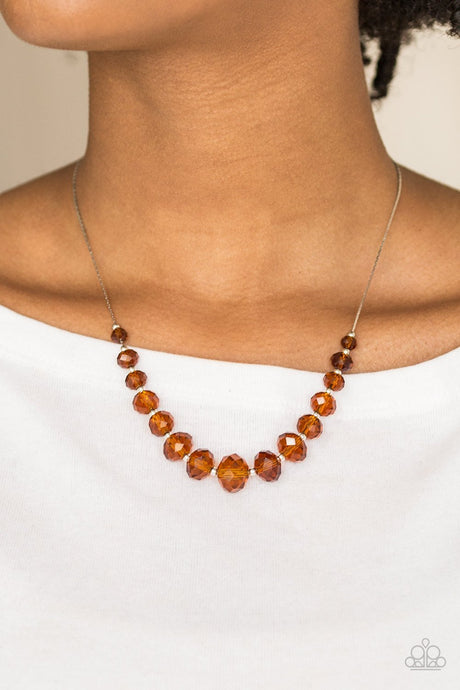 Paparazzi ~ Crystal Carriages ~ Brown Necklace Set