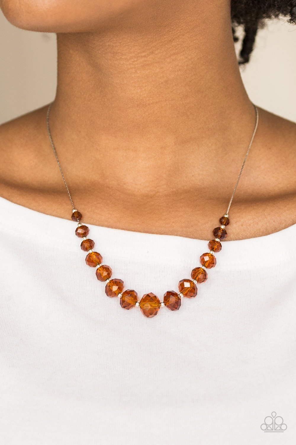 Paparazzi ~ Crystal Carriages ~ Brown Necklace Set