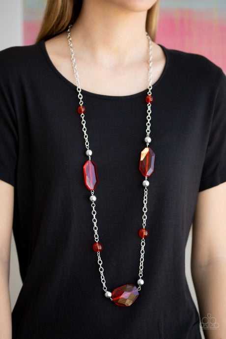 Paparazzi ~ Crystal Charm ~ Red Necklace Set
