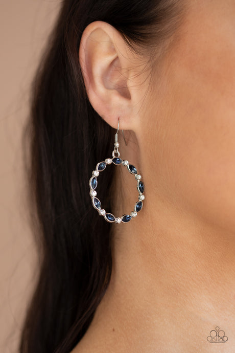 Paparazzi ~ Crystal Circlets ~ Blue Earrings