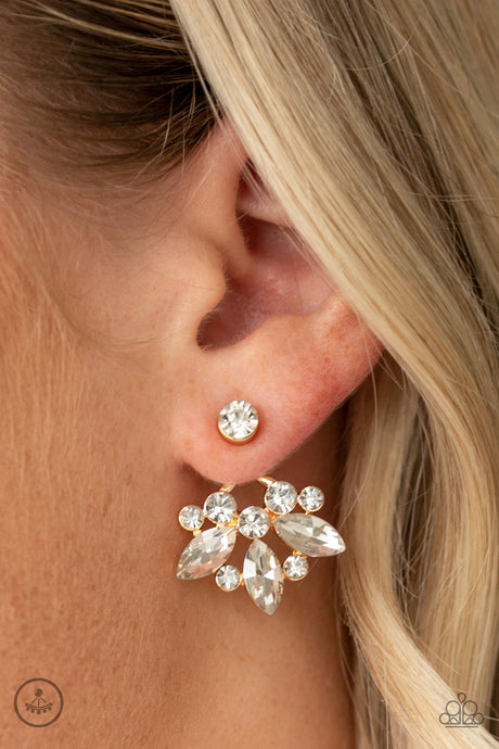 Paparazzi ~ Crystal Constellations ~ Gold Double-Sided Post Earrings