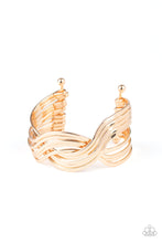 Load image into Gallery viewer, Paparazzi ~ Curvaceous Curves ~ Gold Cuff Bracelet
