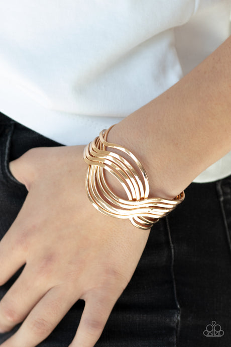 Paparazzi ~ Curvaceous Curves ~ Gold Cuff Bracelet