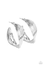 Load image into Gallery viewer, Paparazzi ~ Curves In All The Right Places ~ Silver Hoop Earrings