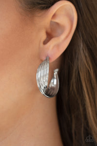 Paparazzi ~ Curves In All The Right Places ~ Silver Hoop Earrings