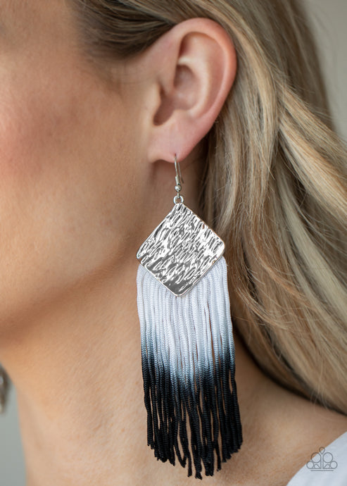 Paparazzi ~ DIP The Scales ~ Black Earrings