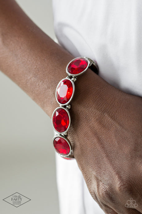 Paparazzi ~ DIVA In Disguise ~ Red Bracelet (Life of the Party Exclusive)
